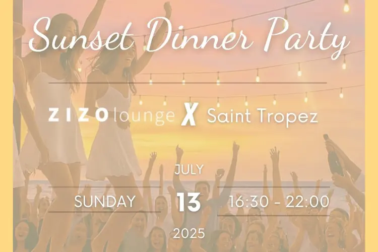ZIZO Sunset Dinner Party 13 juli van 16.30 – 22.00